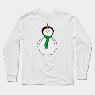 Green Scarf Snowman Long Sleeve T-Shirt